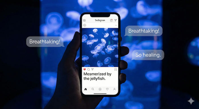 Social media post about jellyfish (クラゲに関するソーシャルメディアの投稿)