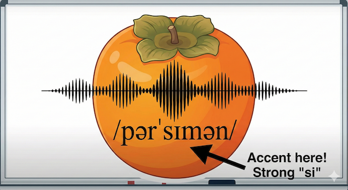 柿の発音とアクセント。