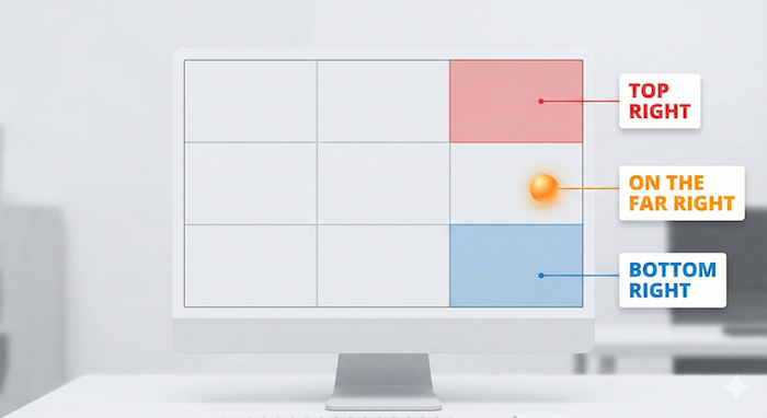 Infographic of right-side positions. (右側の位置を示すインフォグラフィック)