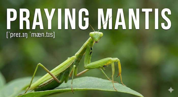 カマキリのクローズアップ写真。