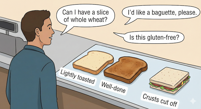 カフェでの注文フレーズのイラスト。