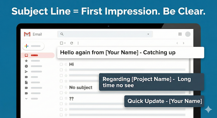 Effective vs. ineffective email subject lines.