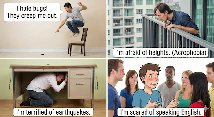 Collage of common fears (一般的な恐怖のコラージュ)