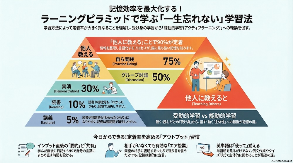 ラーニングピラミッドで学ぶ学習法