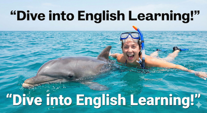 Woman swimming with dolphin. イルカと一緒に泳ぐ女性。