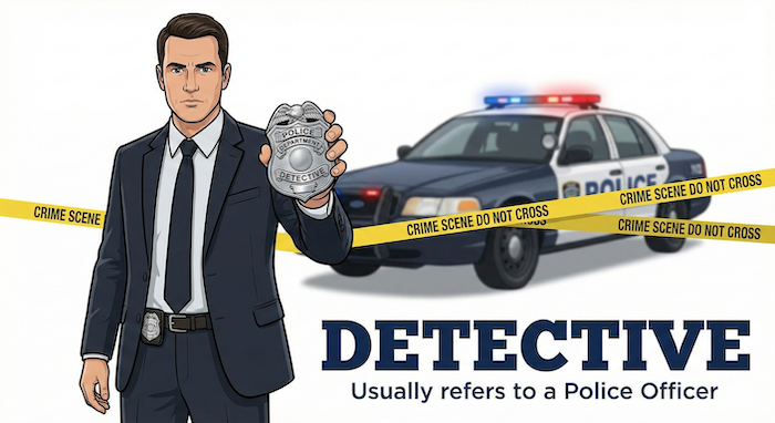 Police detective with badge. (警察の刑事とバッジ。)