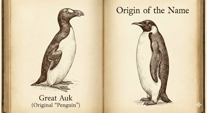 Vintage Great Auk and Penguin comparison / ヴィンテージなオオウミガラスとペンギンの比較