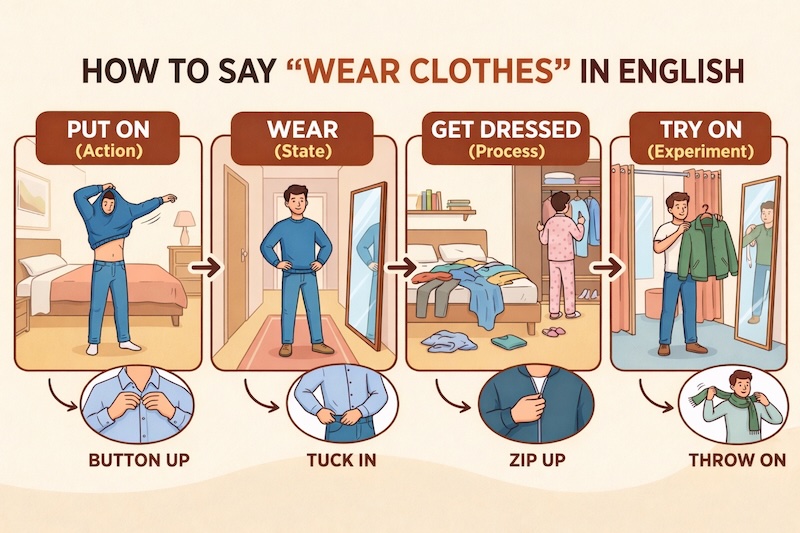 「服を着る」英語で言う方法 サムネイル