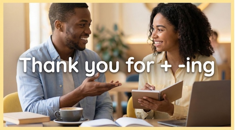 英語で「〜してくれてありがとう」サムネイル